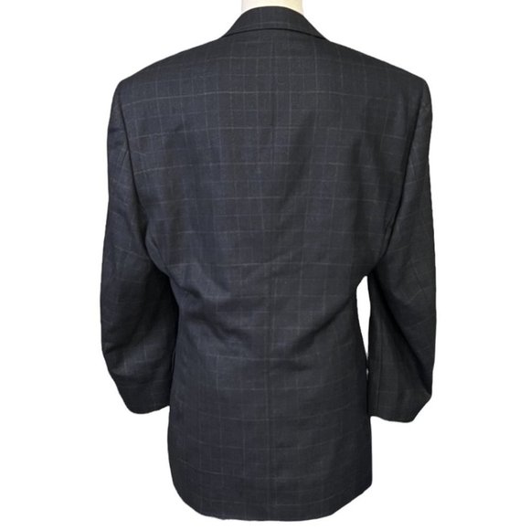 PRONTO UOMO Gray Plaid Blazer Jacket 100% Wool 4-Button 40R - Picture 3 of 10